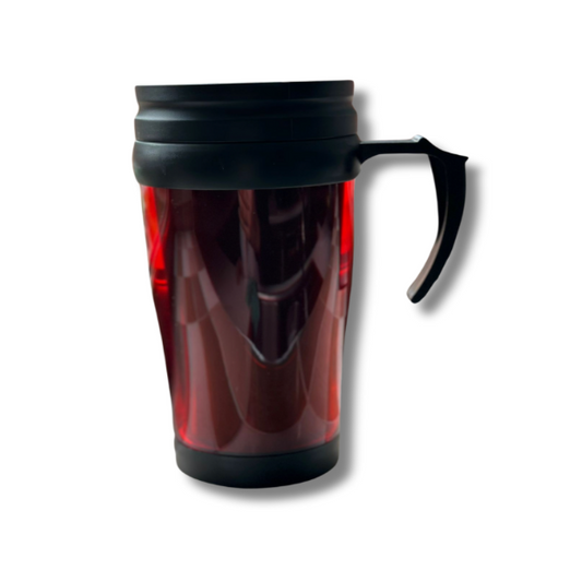 Red Travel Mug with Handle and Straw Double